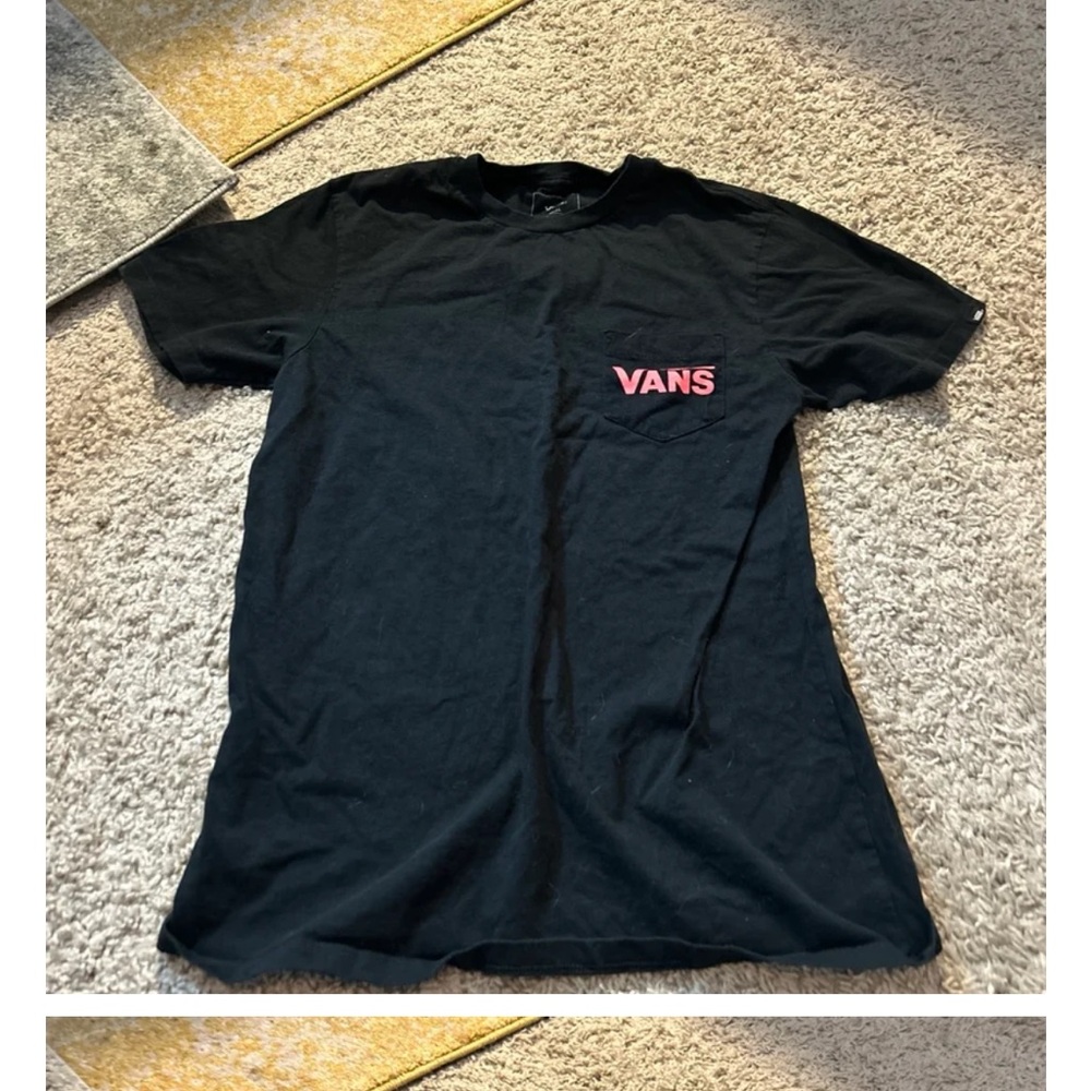 Vans Black and Pink Short Sleeve Tee
